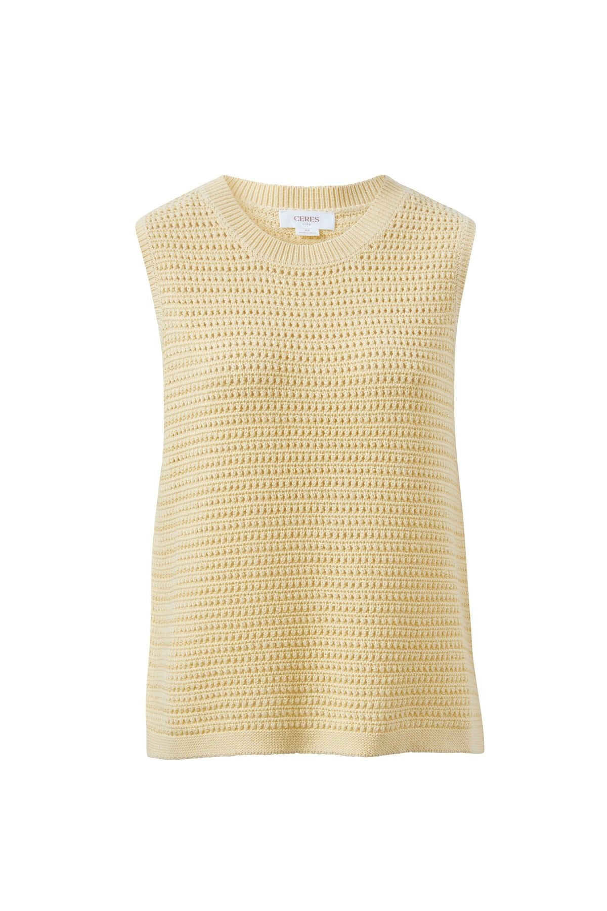 Maddy Mesh Knit Tank (New Butter) - Something For Me​​