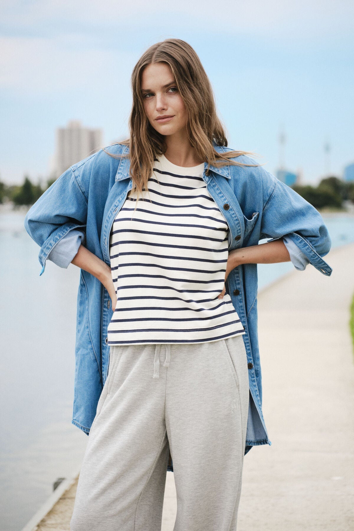 Maeve Longline Panelled Denim Shirt - Something For Me​​