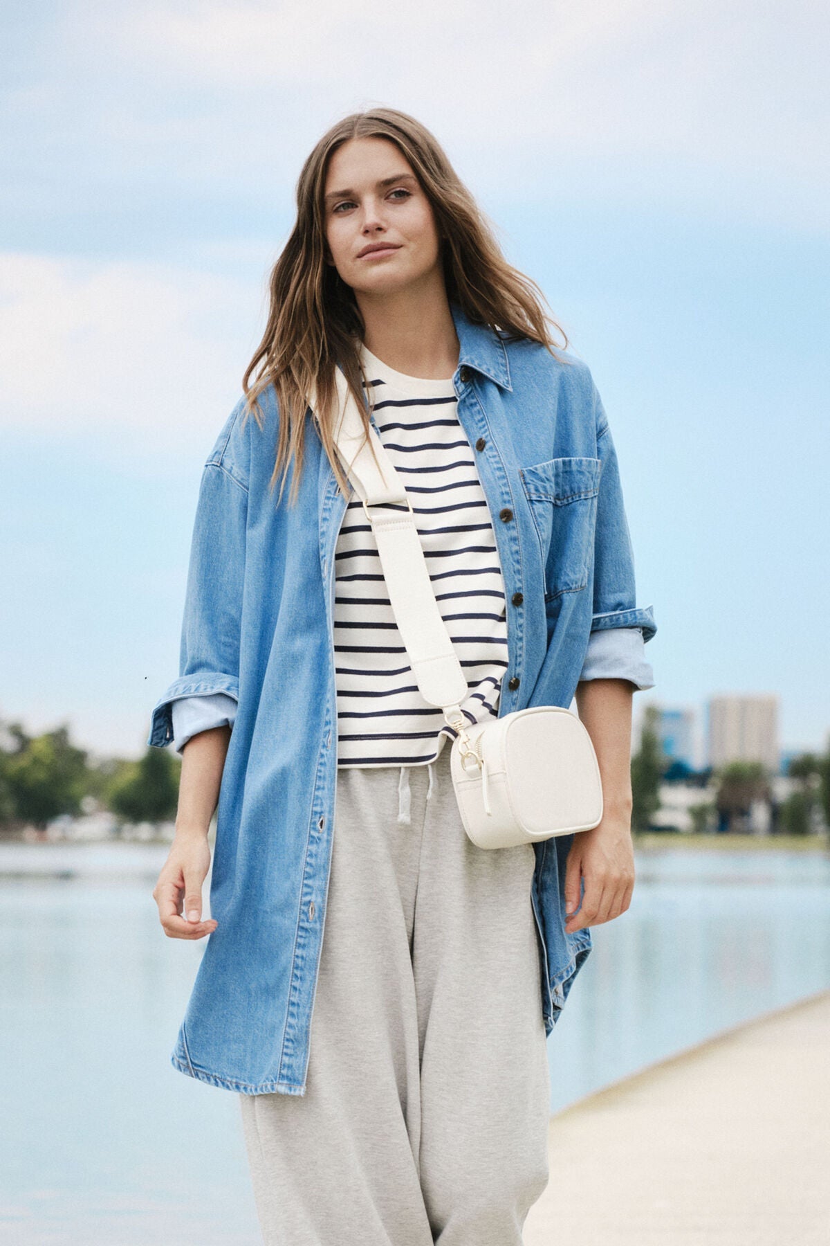 Maeve Longline Panelled Denim Shirt - Something For Me​​