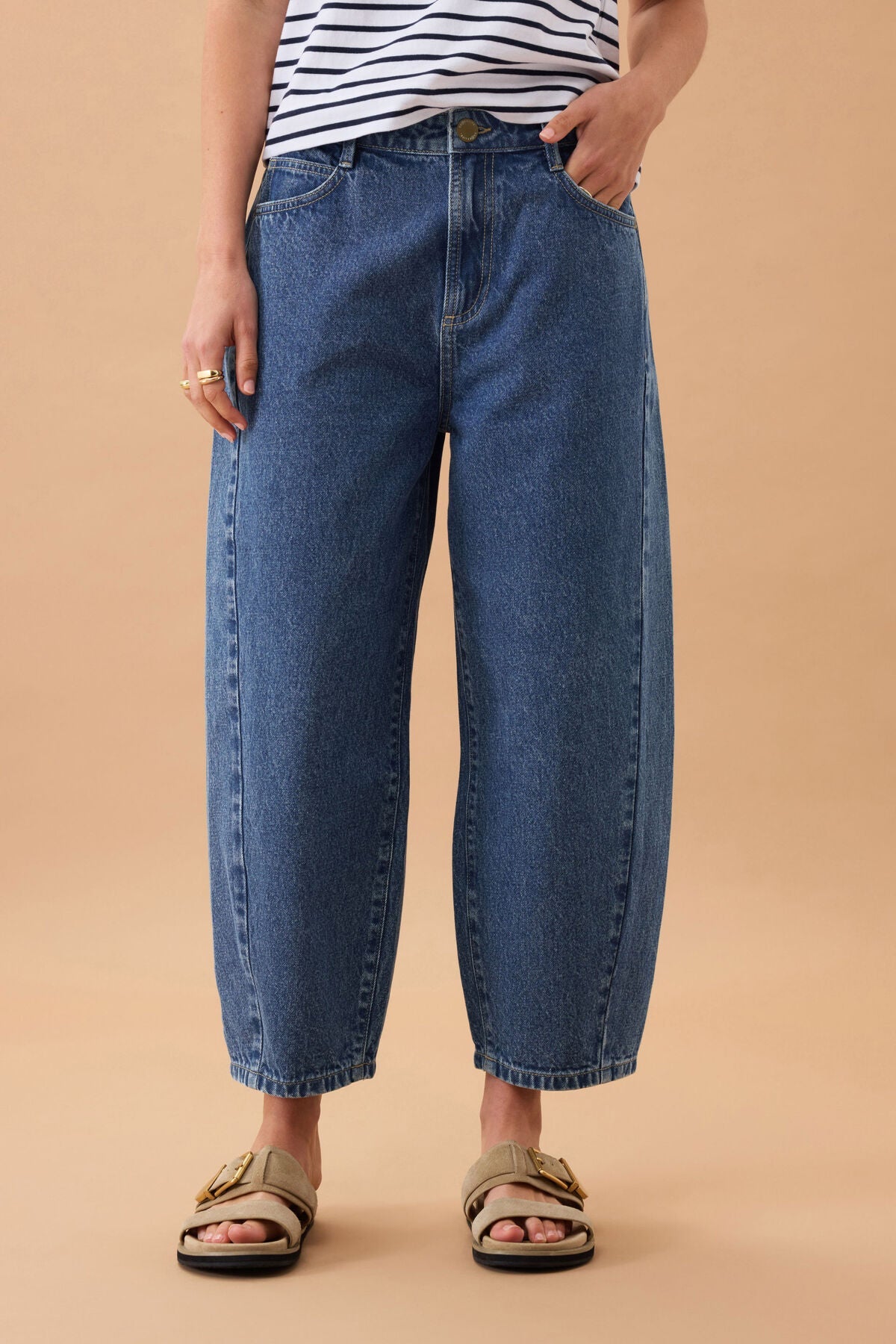 Maggie Tapered Barrel Jean (Fresh Indigo) - Something For Me​​