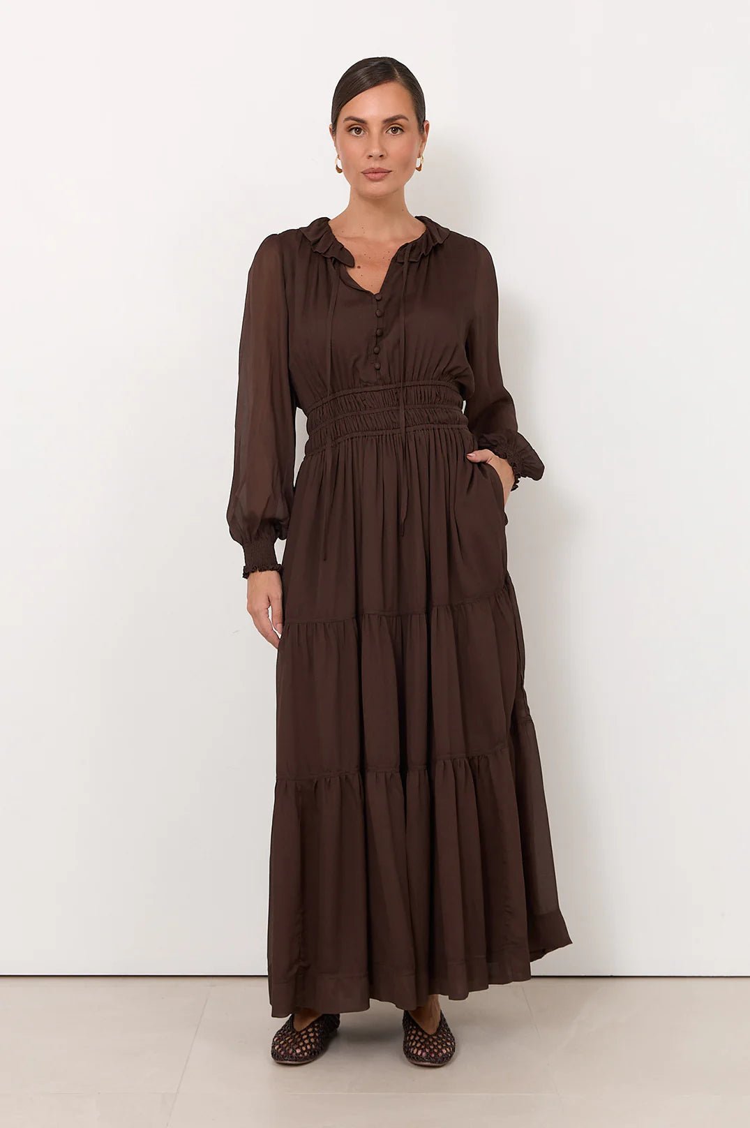 Marcela Maxi Dress (Chocolate) - Something For Me​​