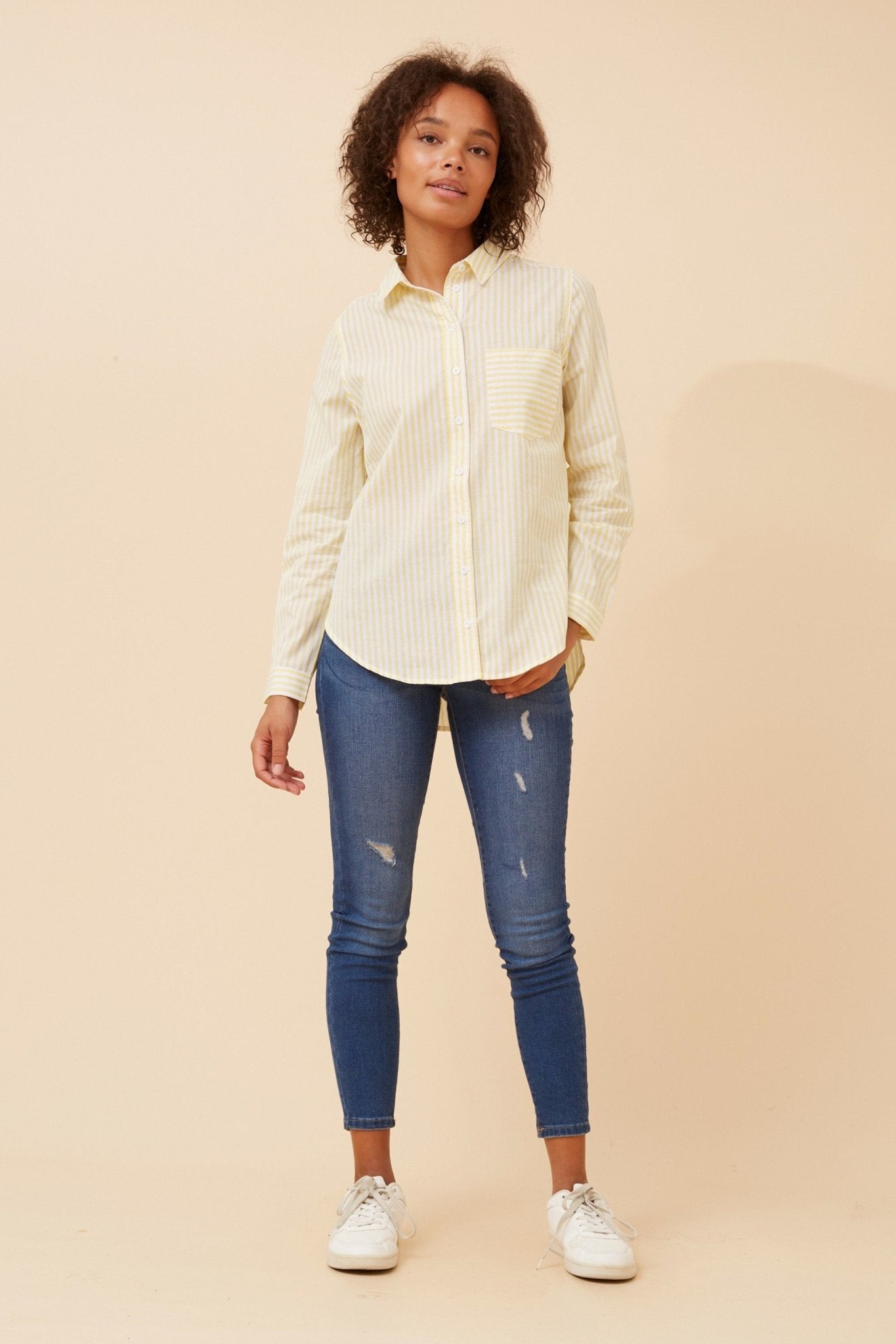 Margaret Stripe Shirt (Lemon Sorbet) - Something For Me​​