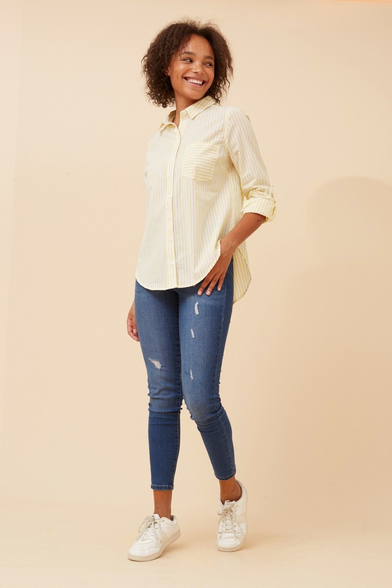Margaret Stripe Shirt (Lemon Sorbet) - Something For Me​​