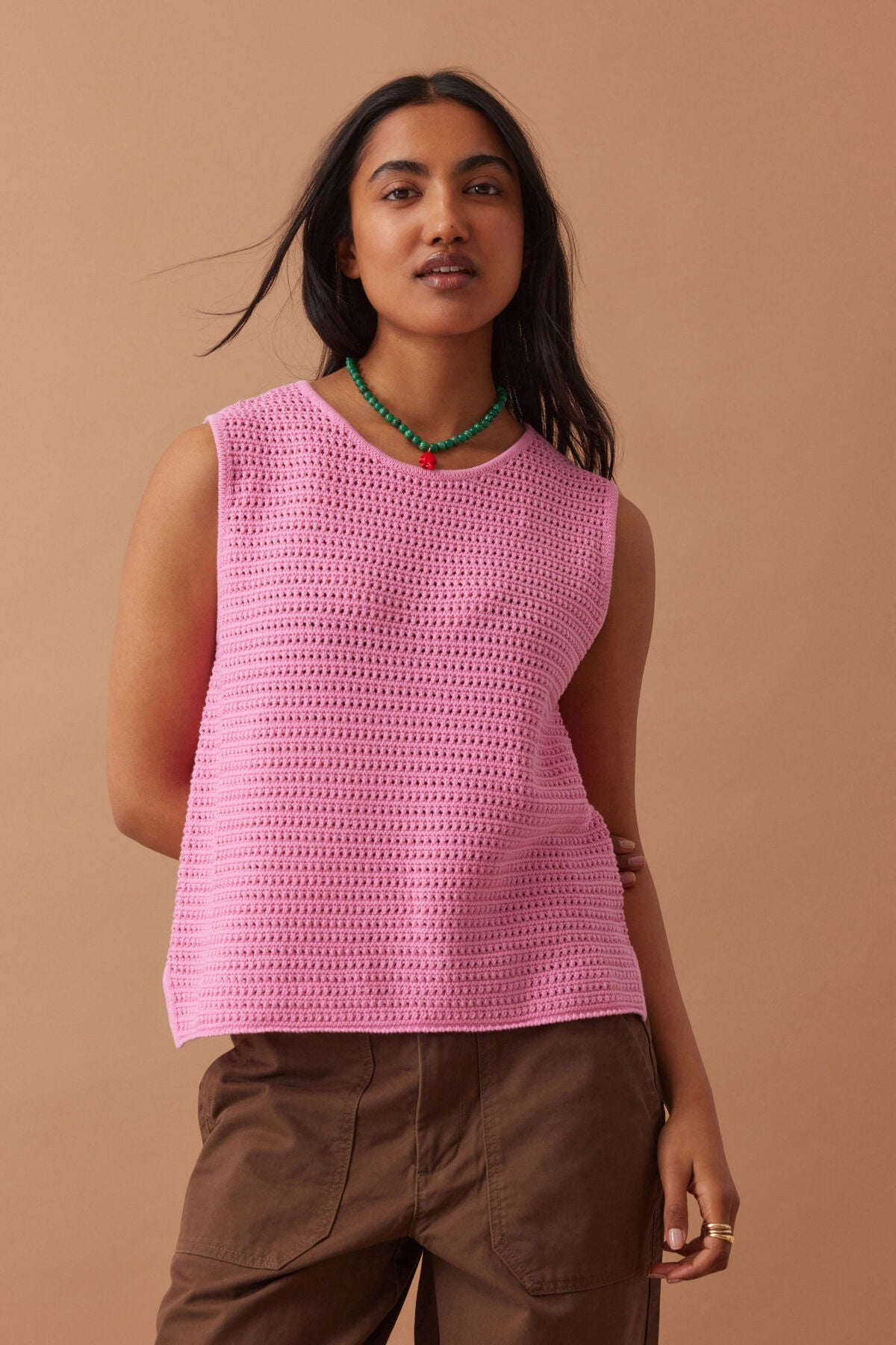 Margot Mesh Knit Tank (Hibiscus Pink) - Something For Me​​
