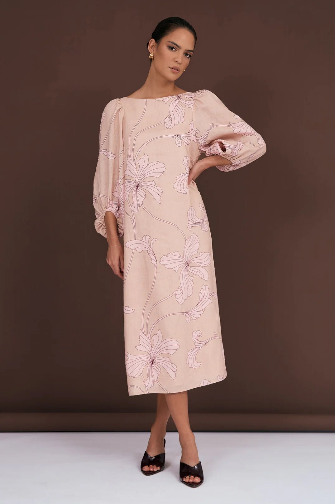 Marion Salvador Print Midi Dress (Print)  - Something For Me​​