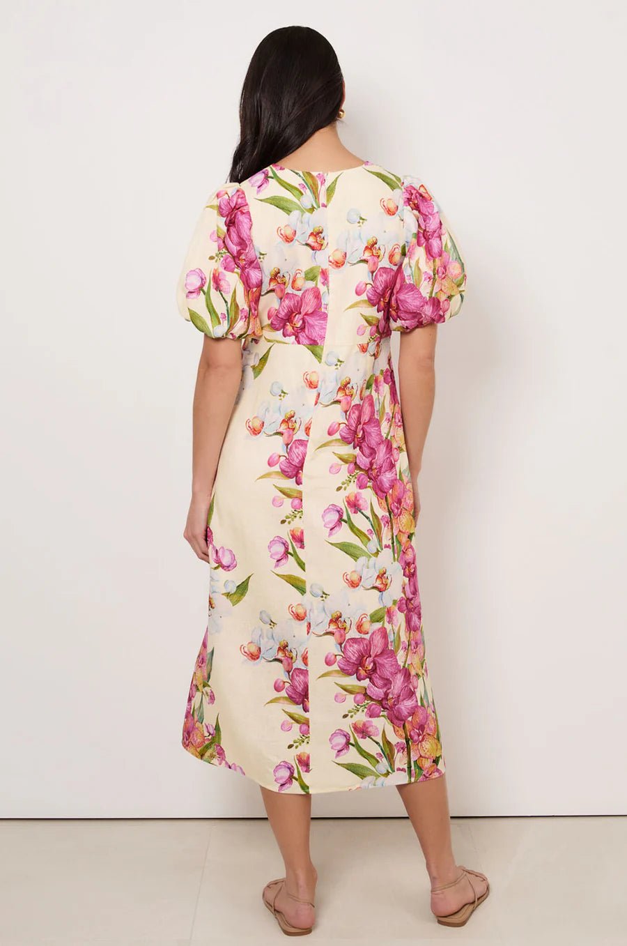 Marissa Tie Detail Linen Dress (Print)  - Something For Me​​