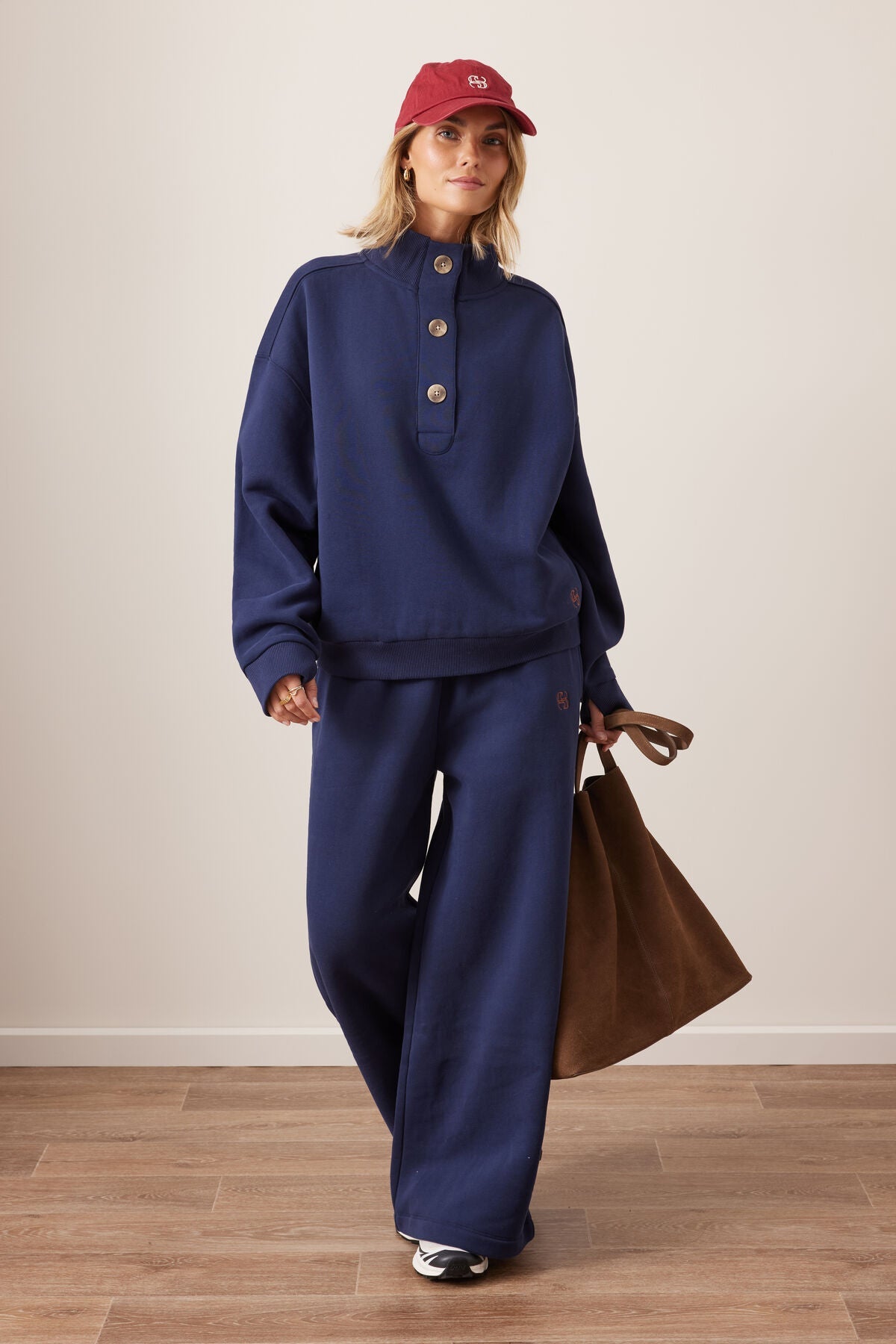 Marli Button Sweat (Heritage Navy) - Something For Me​​