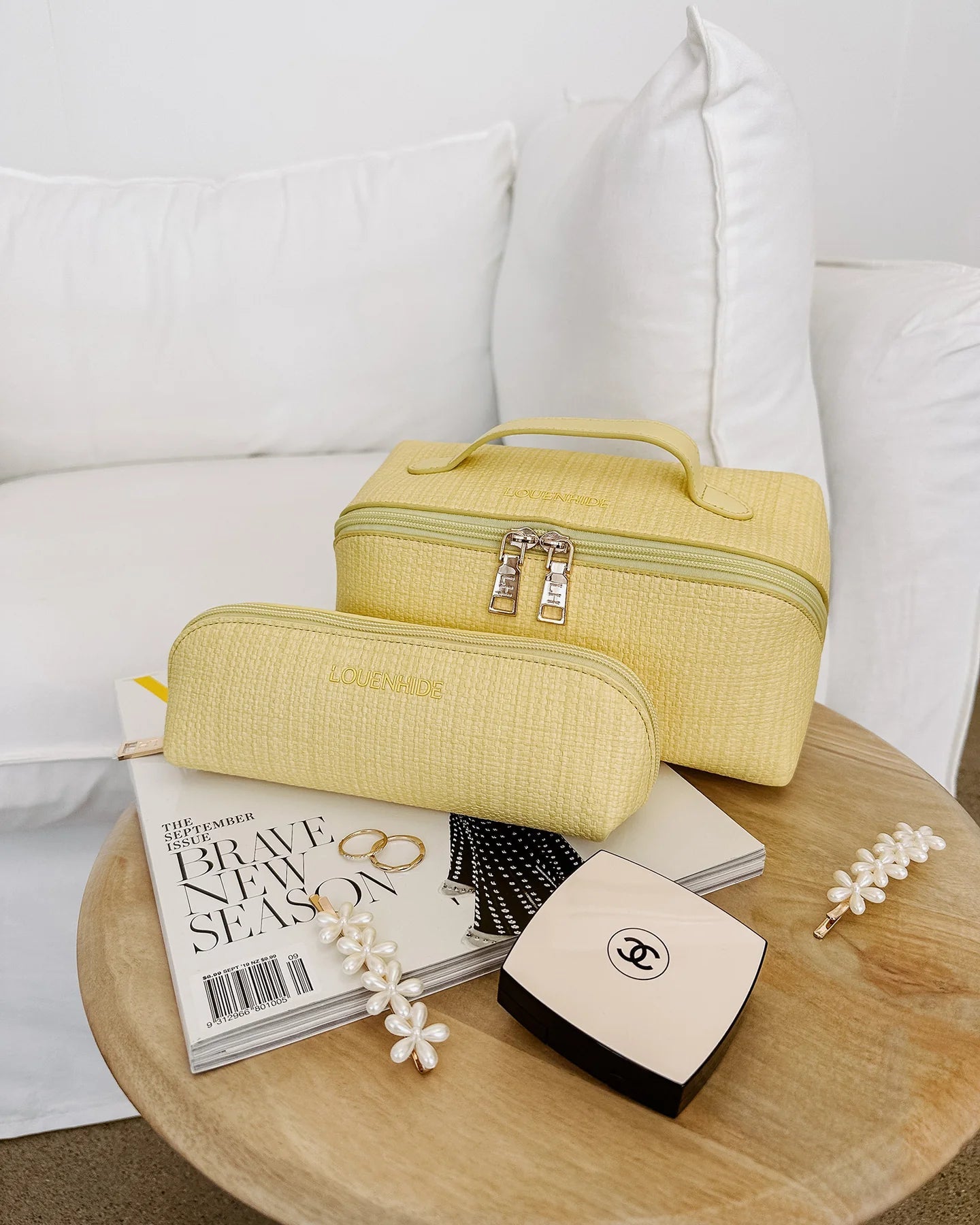 Mary Jayne Cosmetic Bag Set (Lemon) - Something For Me​​
