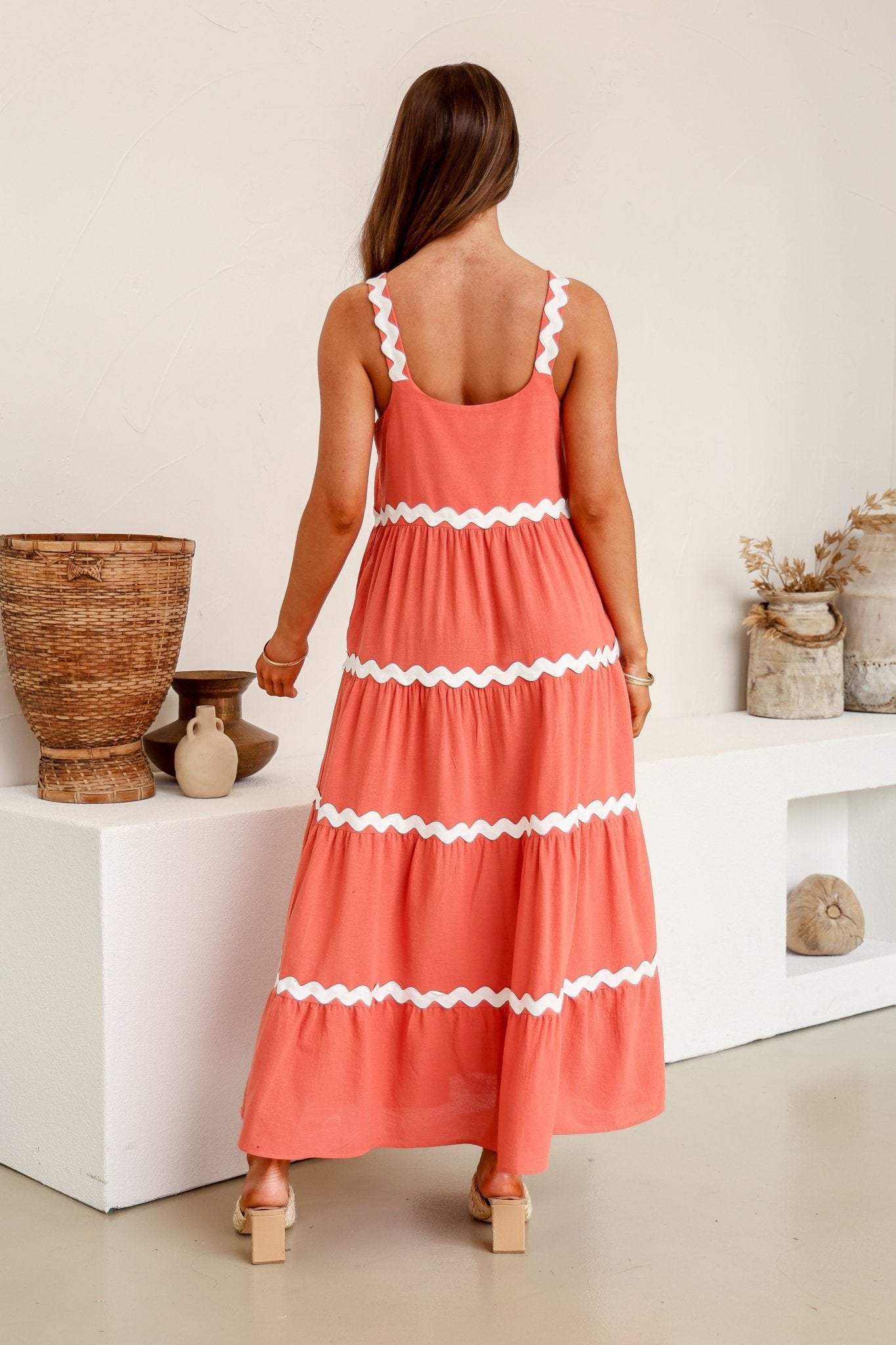 Mila Dress (Watermelon/White) - Something For Me​​