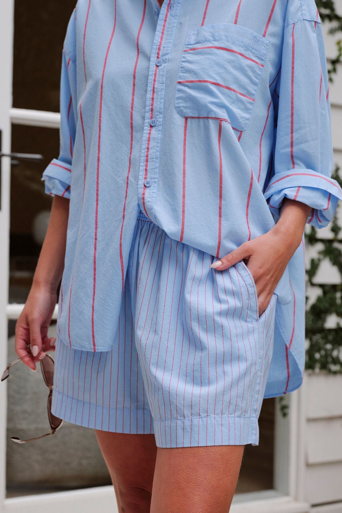 Mila Short (Fresh Blue/Red Mini Stripe) - Something For Me​​