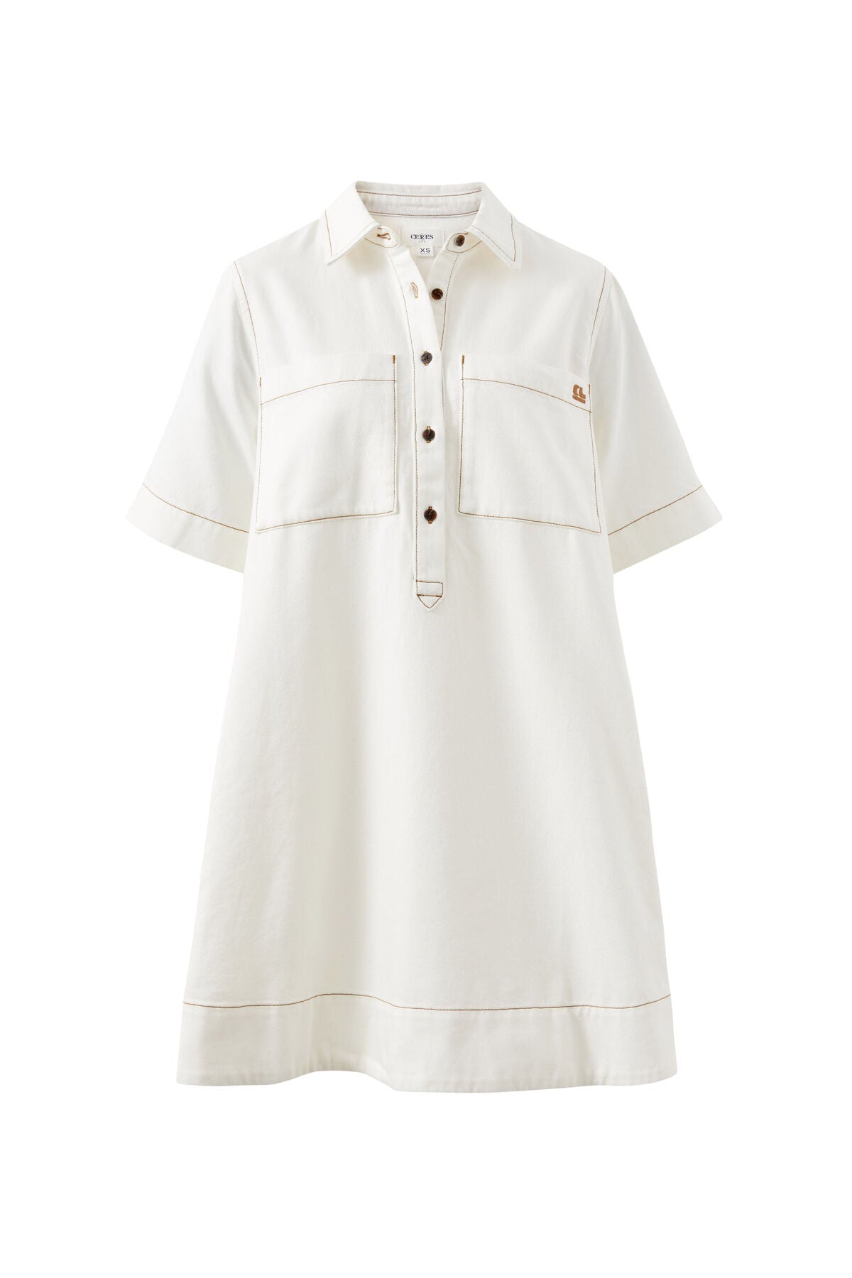 Milly Short Sleeve Mini Dress (Fresh Ecru) - Something For Me​​