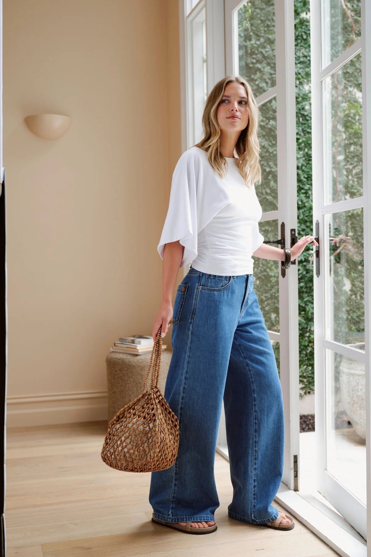 Molly Relaxed Sleeve Top (White) - Something For Me​​