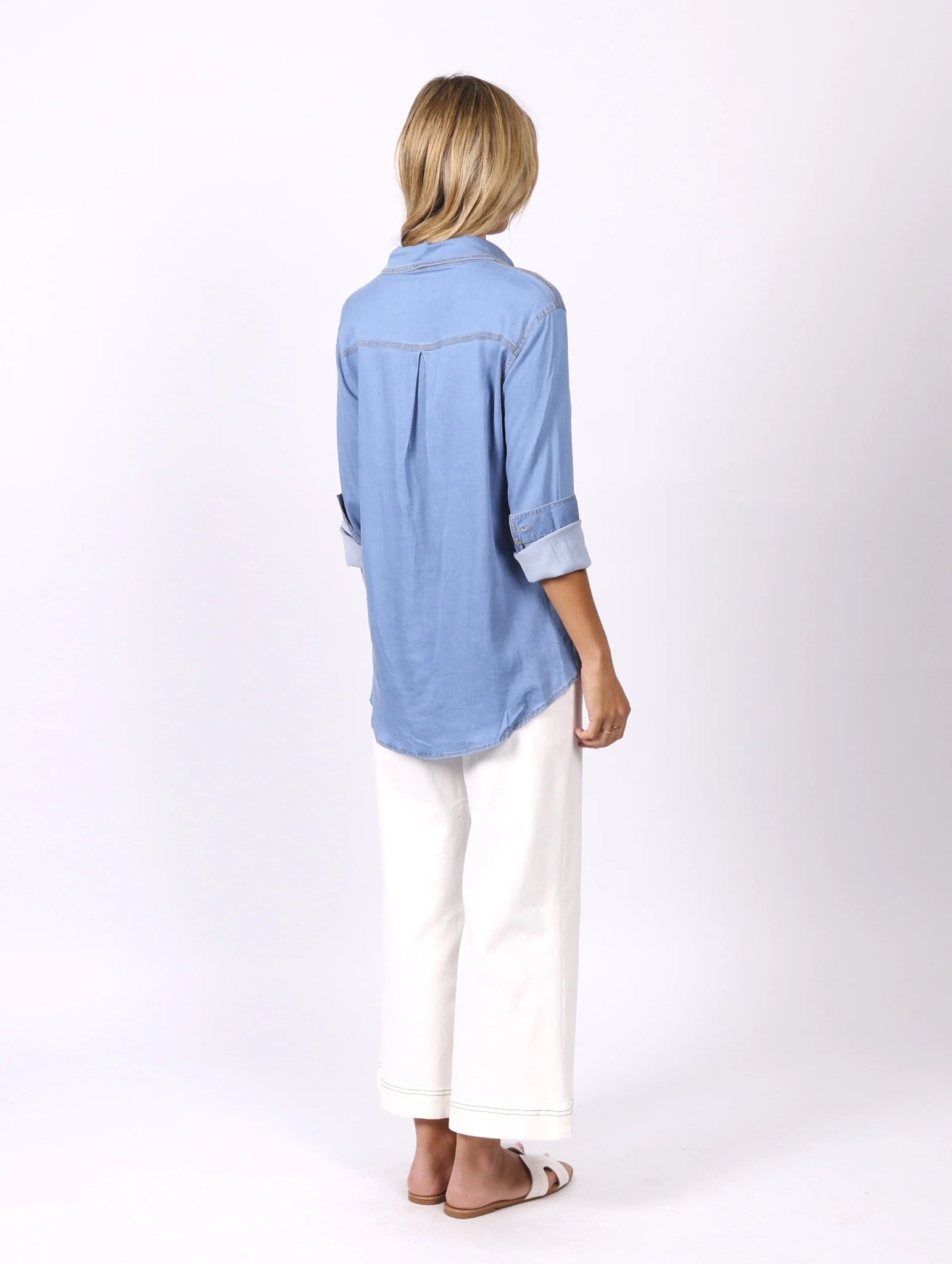 Monaco Denim Shirt (Mid Blue) - Something For Me​​