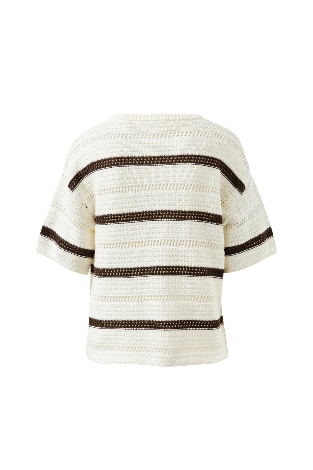 Nellie Boxy Knit Tee (Milk Brunette Wide Stripe) - Something For Me​​