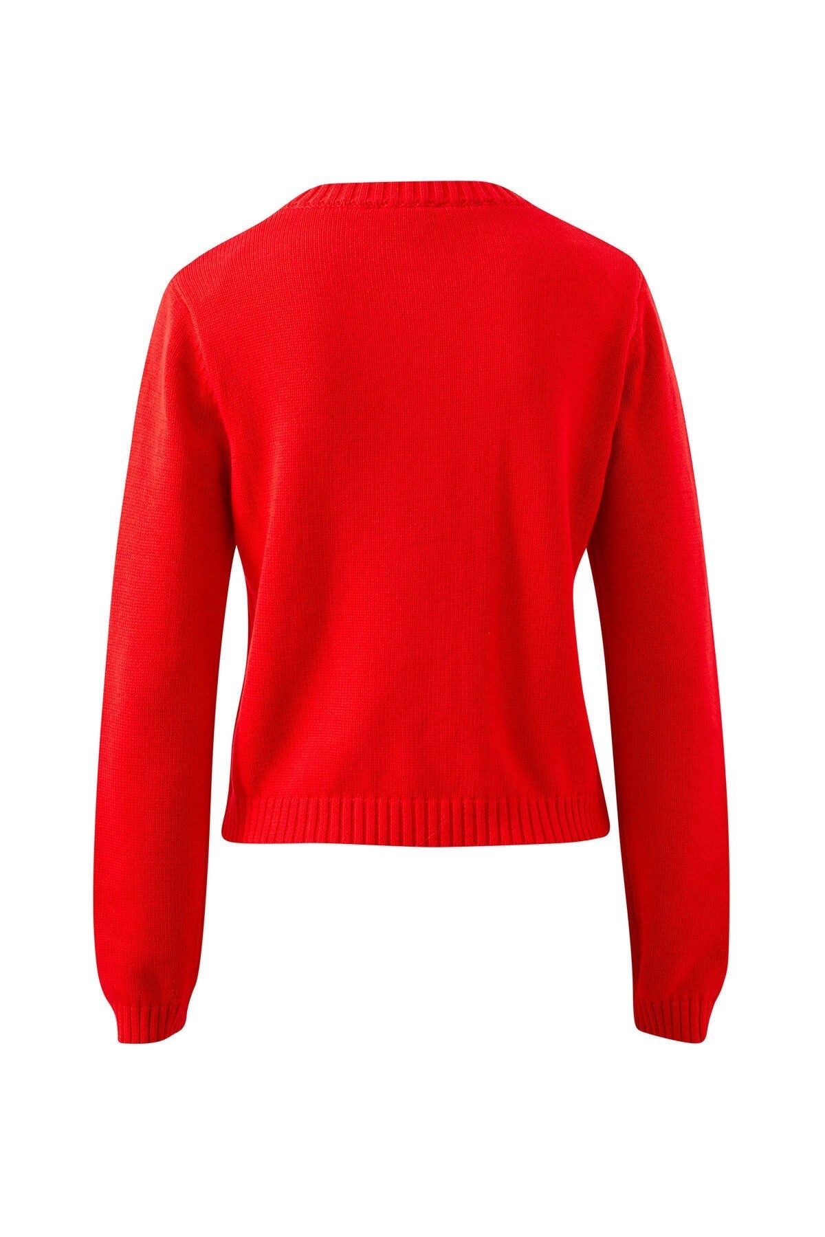Nelly Long Sleeve Knit Cardi (Fiery Red) - Something For Me​​