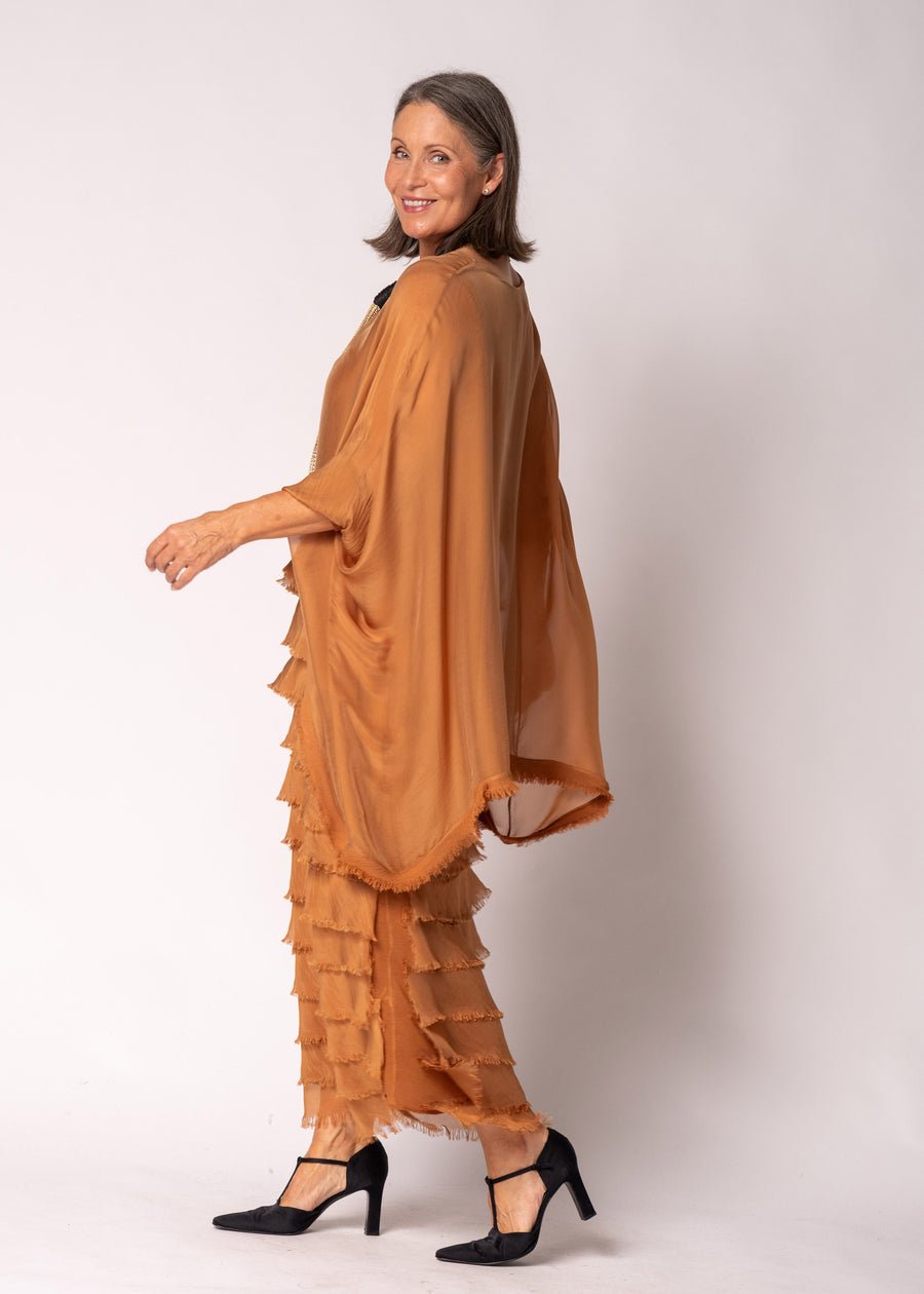 Netty Silk Dress (Burnt Toffee) - Something For Me​​