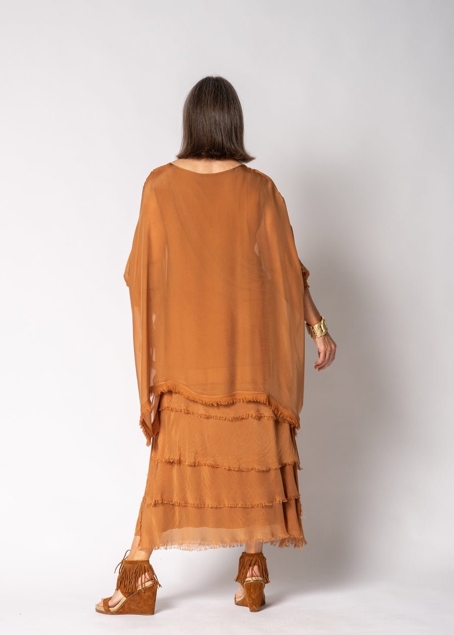 Netty Silk Dress (Burnt Toffee) - Something For Me​​