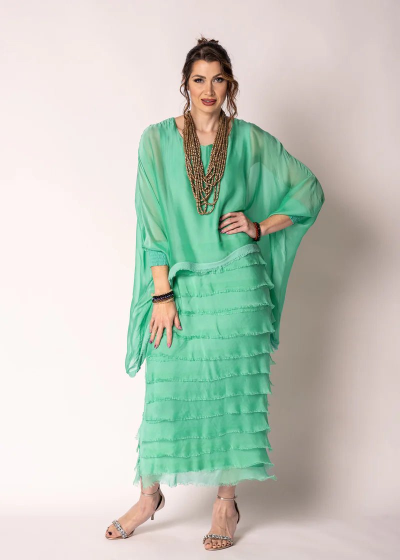 Netty Silk Dress (Capri Green) - Something For Me