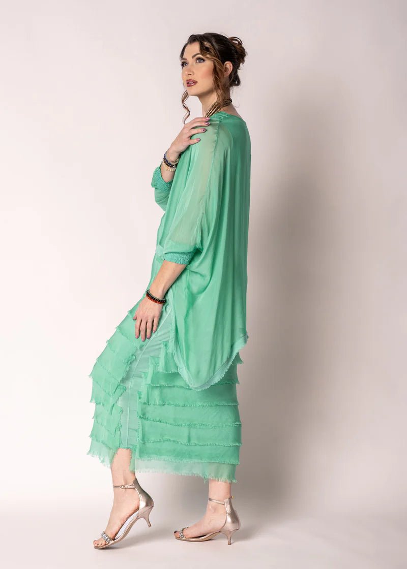 Netty Silk Dress (Capri Green) - Something For Me​​