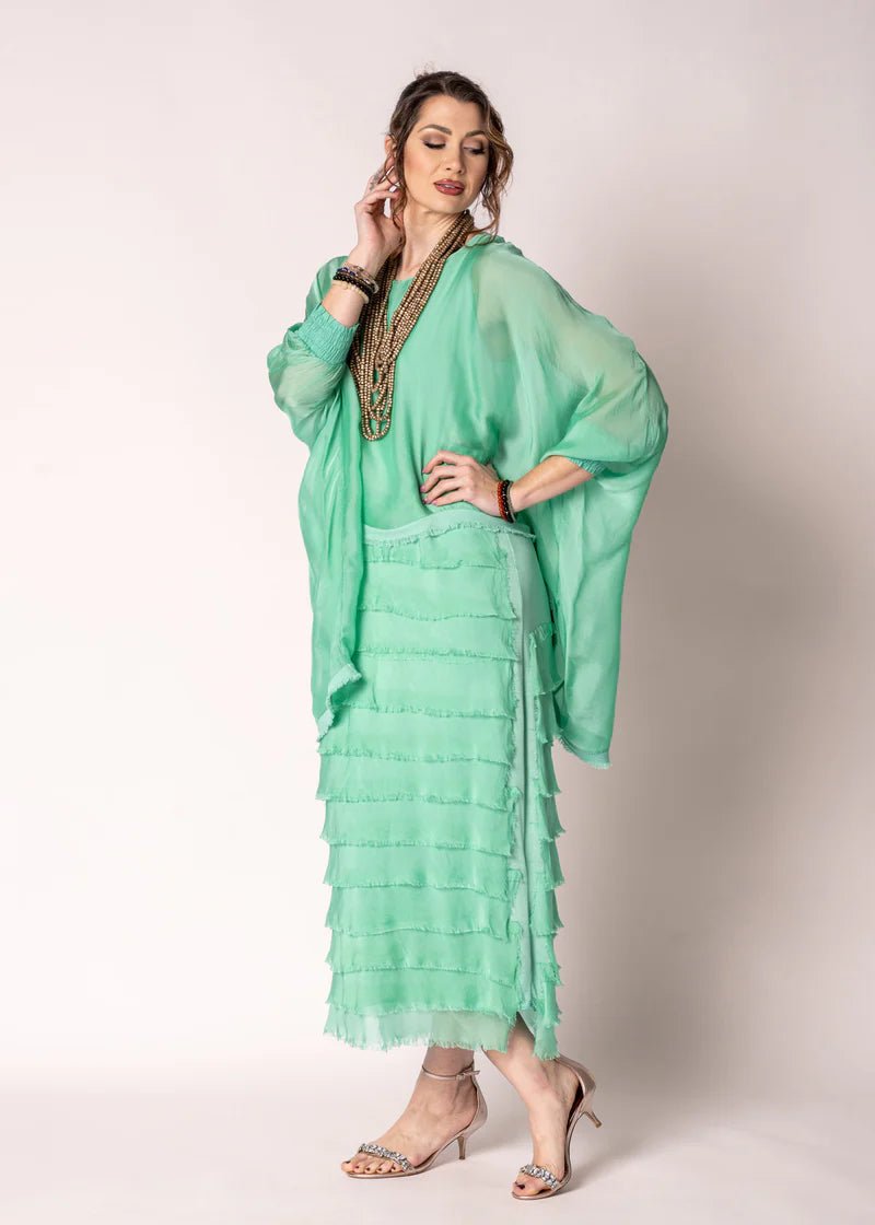 Netty Silk Dress (Capri Green) - Something For Me​​