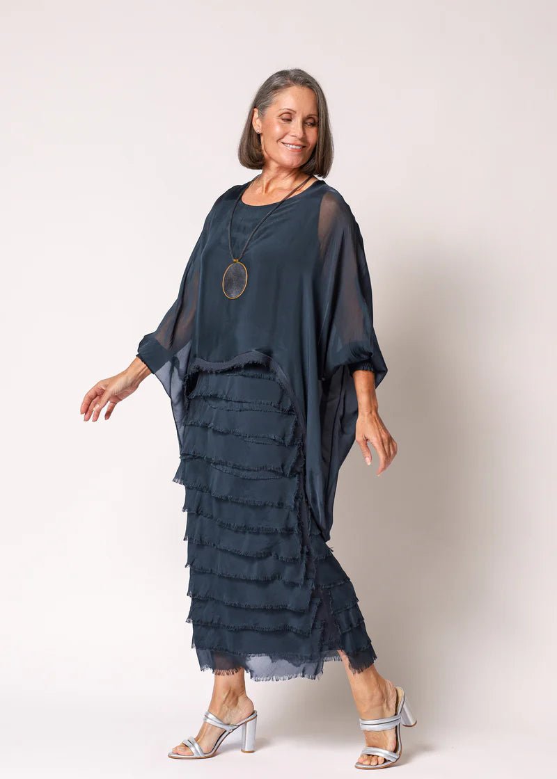 Netty Silk Dress (Granite) - Something For Me​​