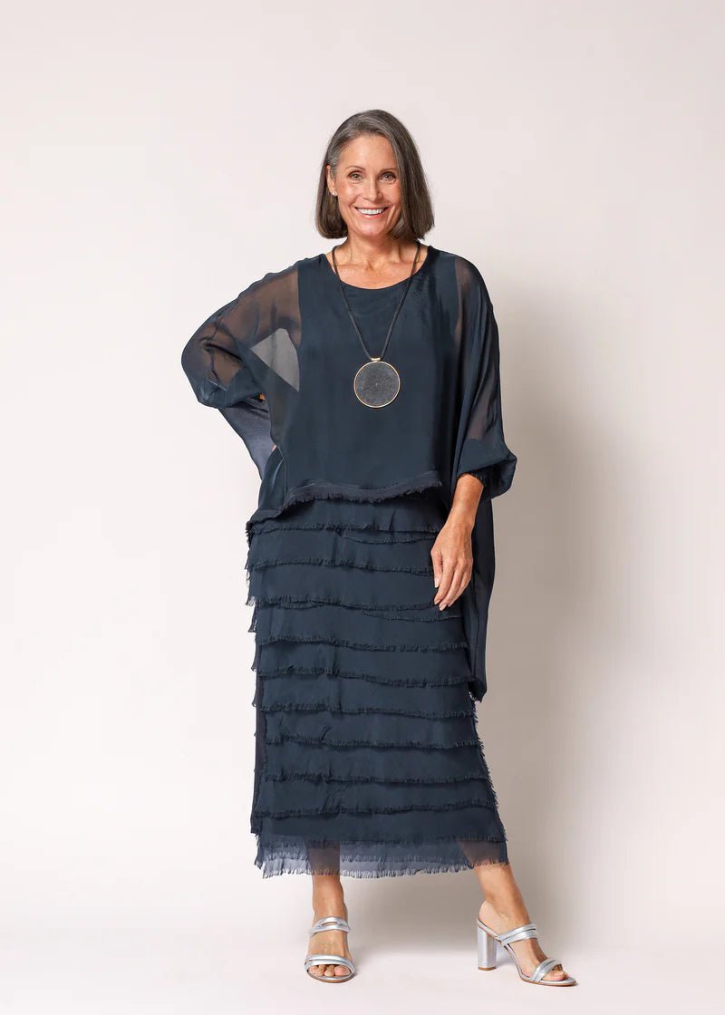 Netty Silk Dress (Granite) - Something For Me