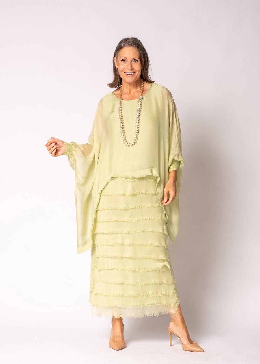 Netty Silk Dress (Lily Green) - Something For Me​​