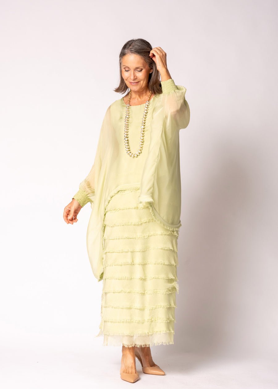 Netty Silk Dress (Lily Green) - Something For Me​​