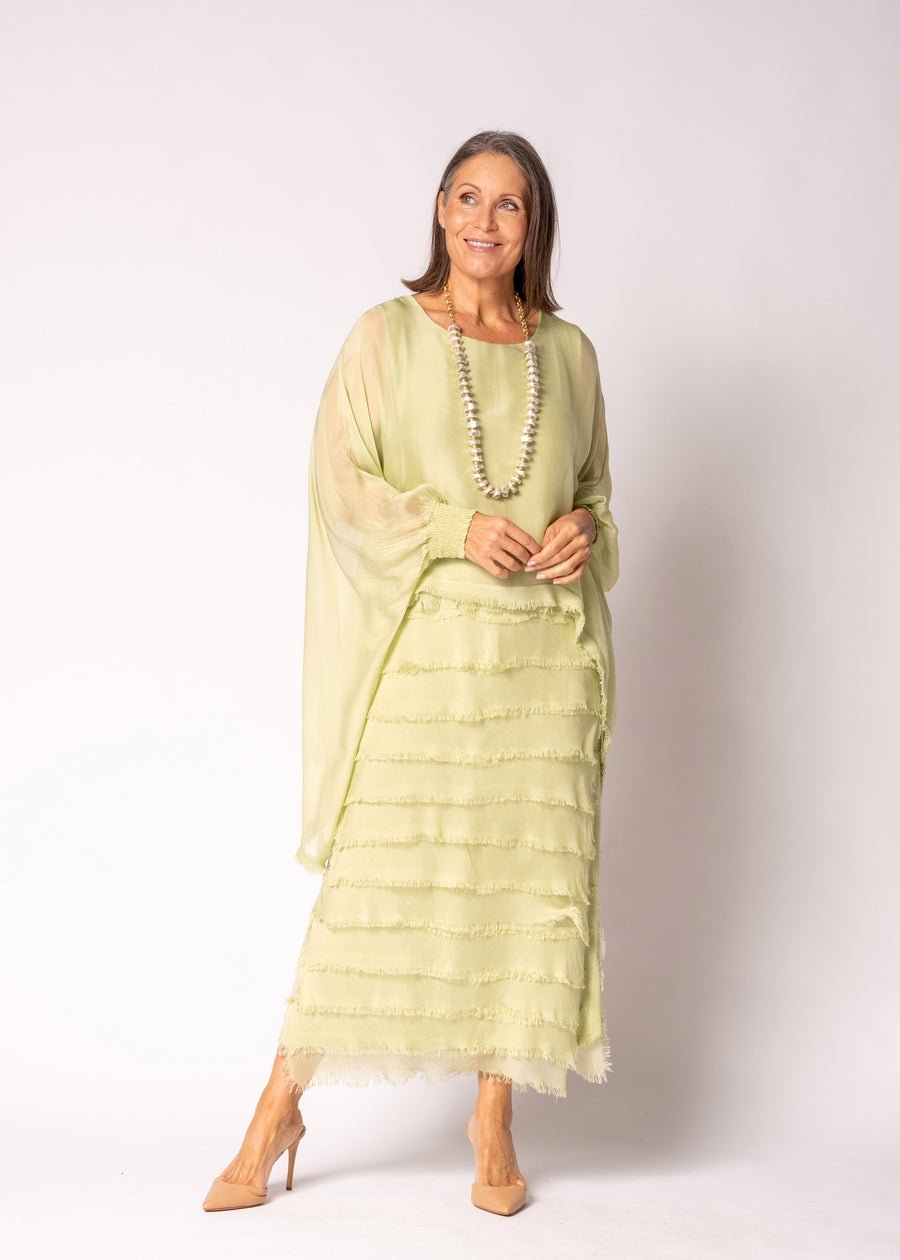 Netty Silk Dress (Lily Green) - Something For Me​​