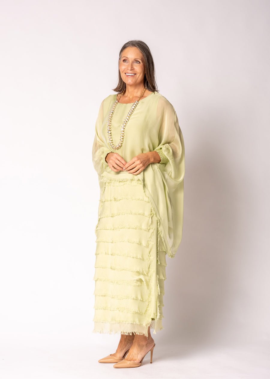Netty Silk Dress (Lily Green) - Something For Me​​