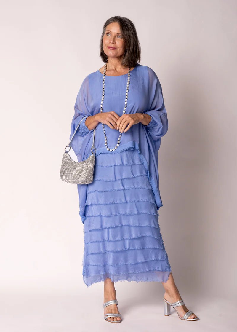 Netty Silk Dress (Positano Blue) - Something For Me​​