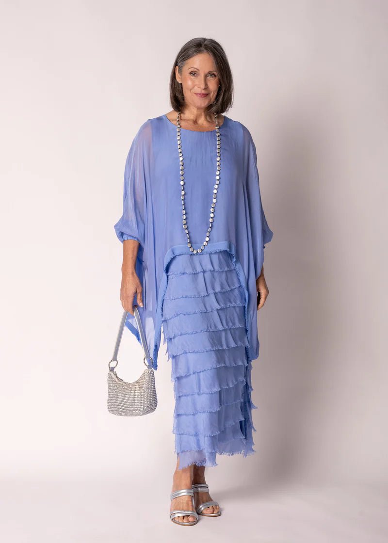 Netty Silk Dress (Positano Blue) - Something For Me​​
