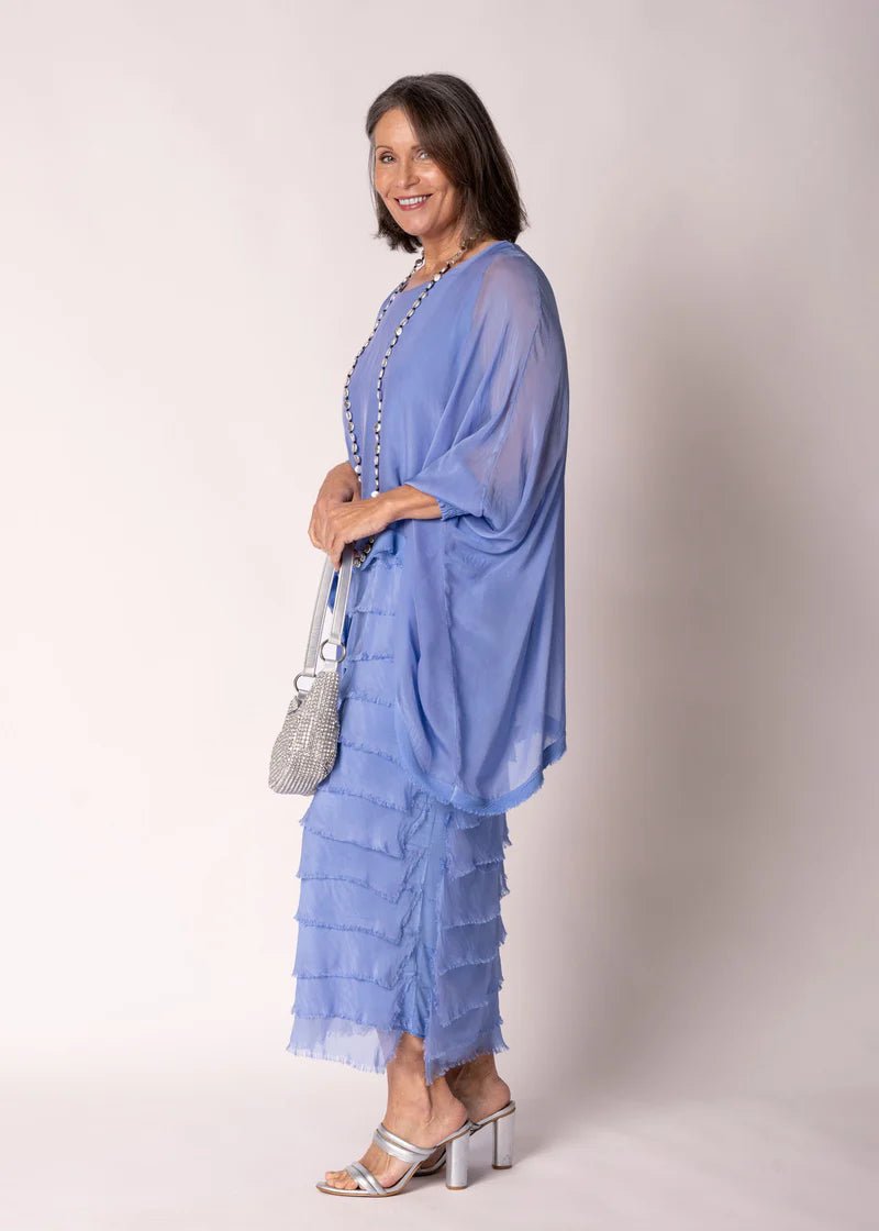 Netty Silk Dress (Positano Blue) - Something For Me​​