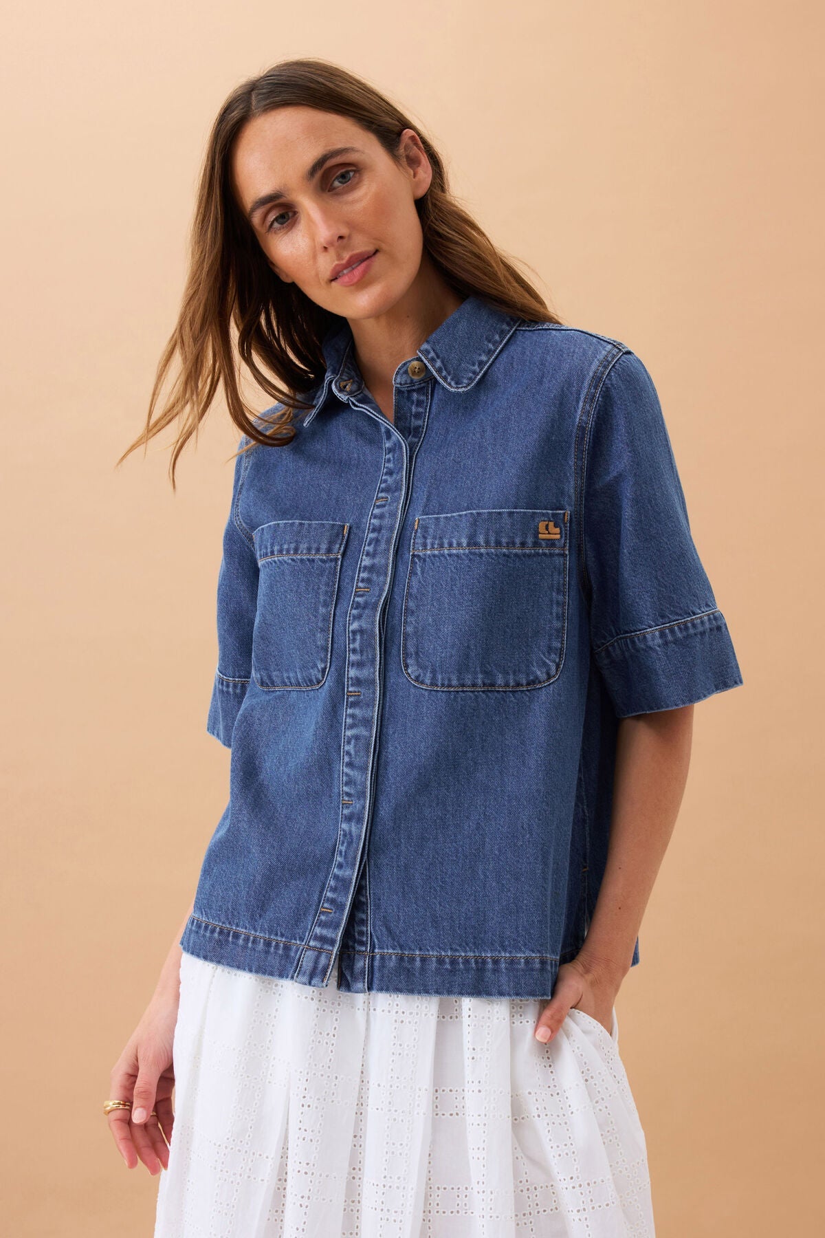 Noa Short Sleeve Shirt (Fresh Indigo) - Something For Me​​