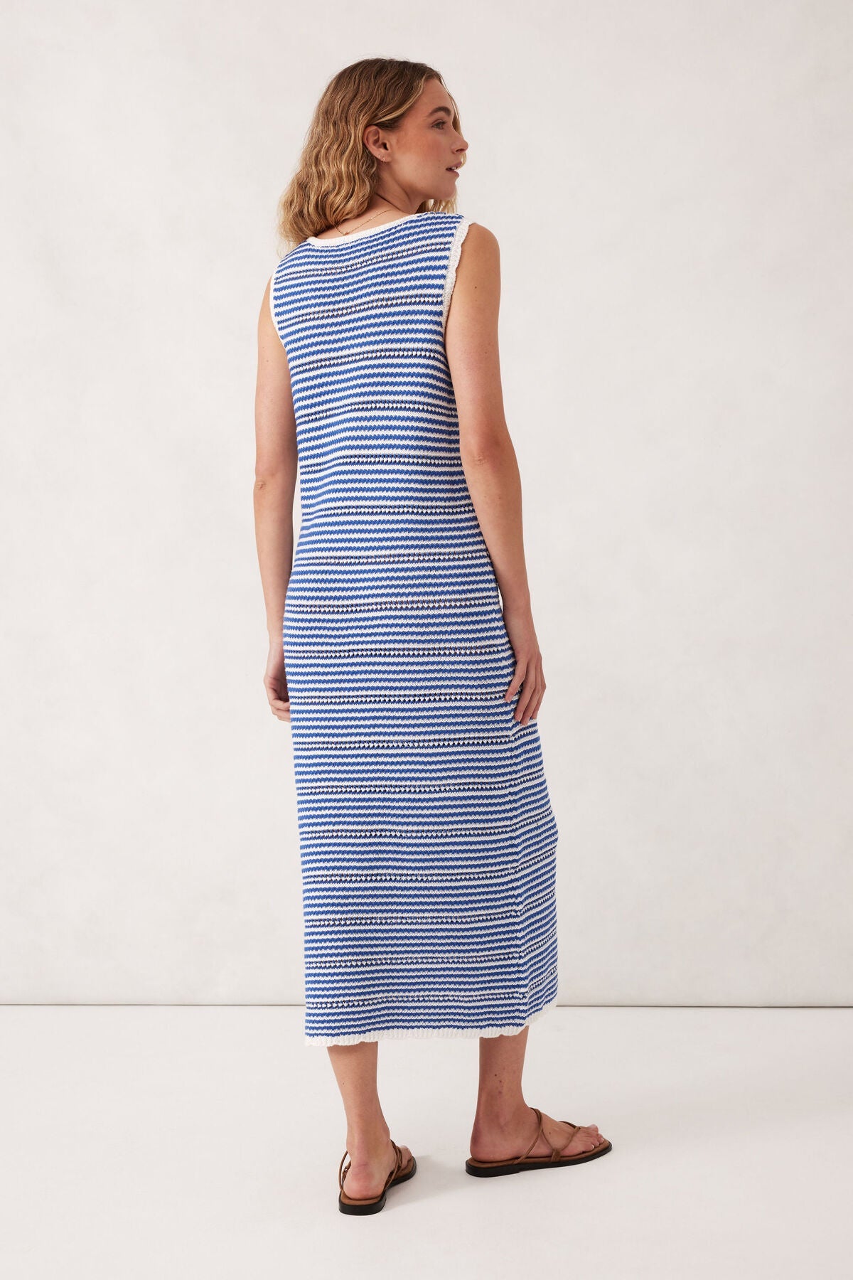 Nova Knit Midi Tank Dress (Summer Blue Stripe) - Something For Me​​
