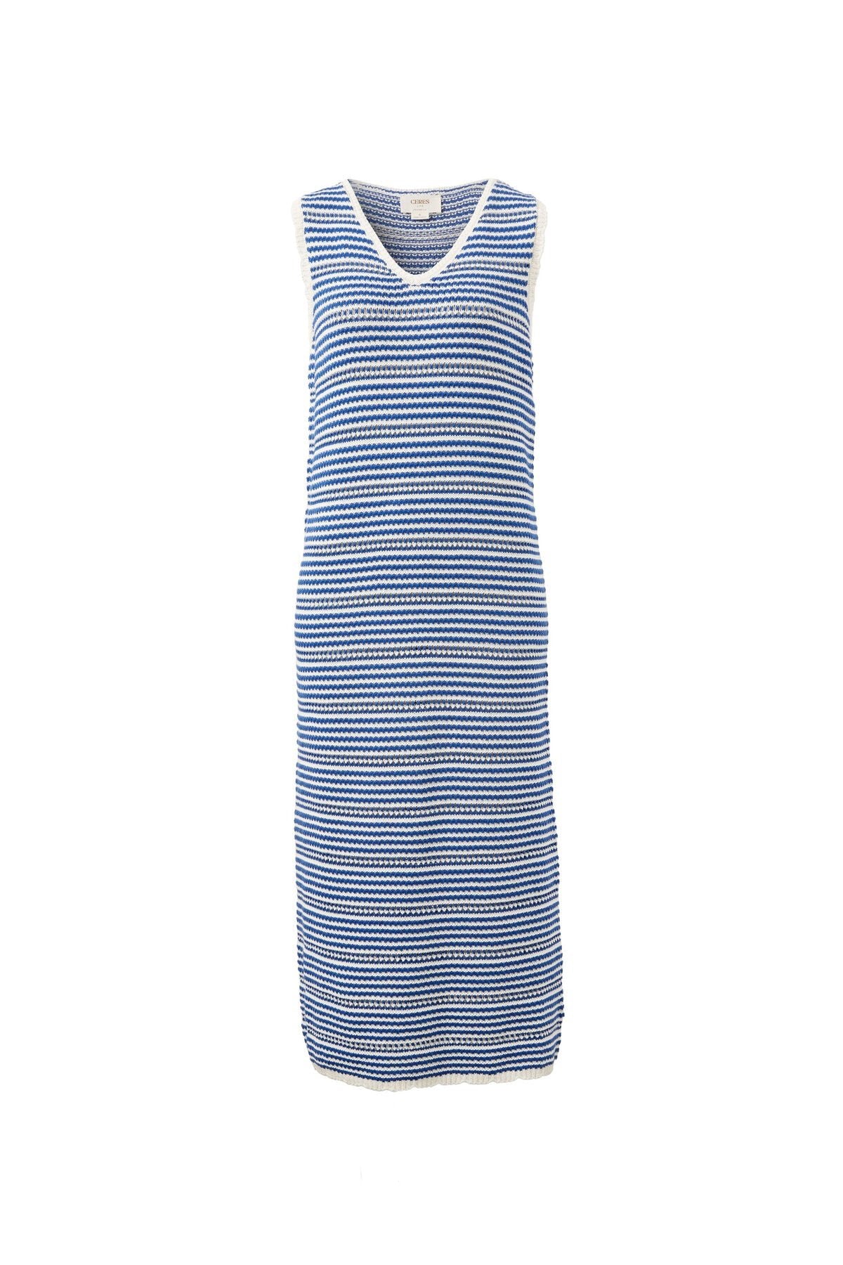 Nova Knit Midi Tank Dress (Summer Blue Stripe) - Something For Me​​