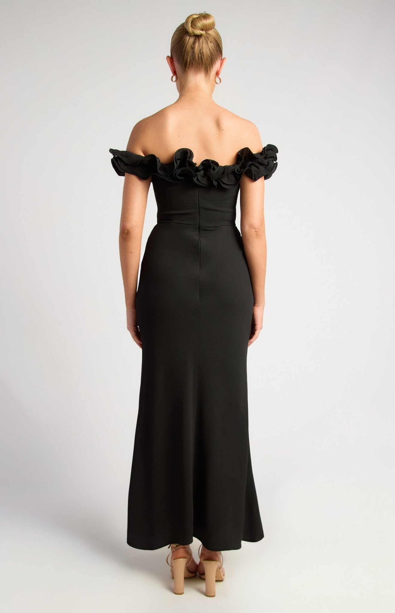 Off Shoulder Maxi Dress (Black) - Something For Me​​