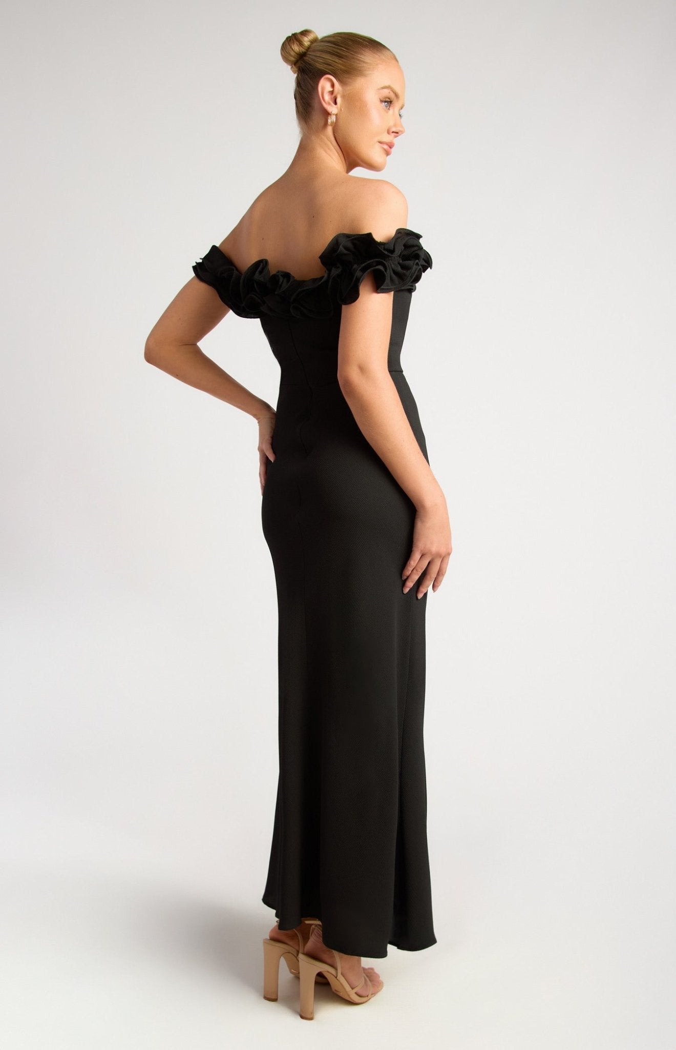 Off Shoulder Maxi Dress (Black) - Something For Me​​