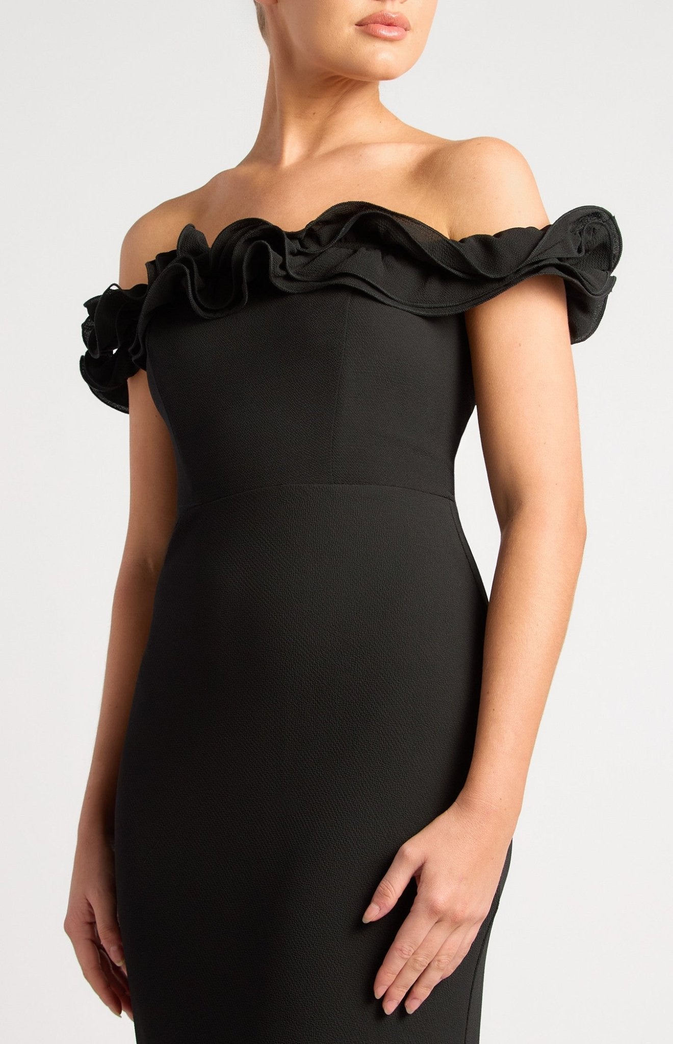 Off Shoulder Maxi Dress (Black) - Something For Me​​