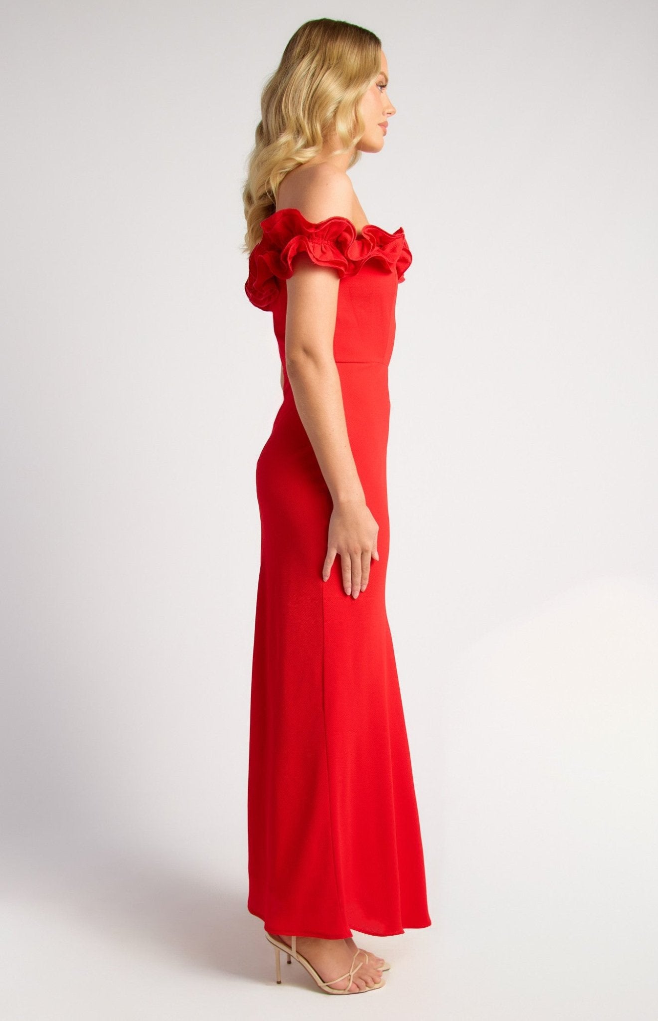 Off Shoulder Maxi Dress (Red) - Something For Me​​