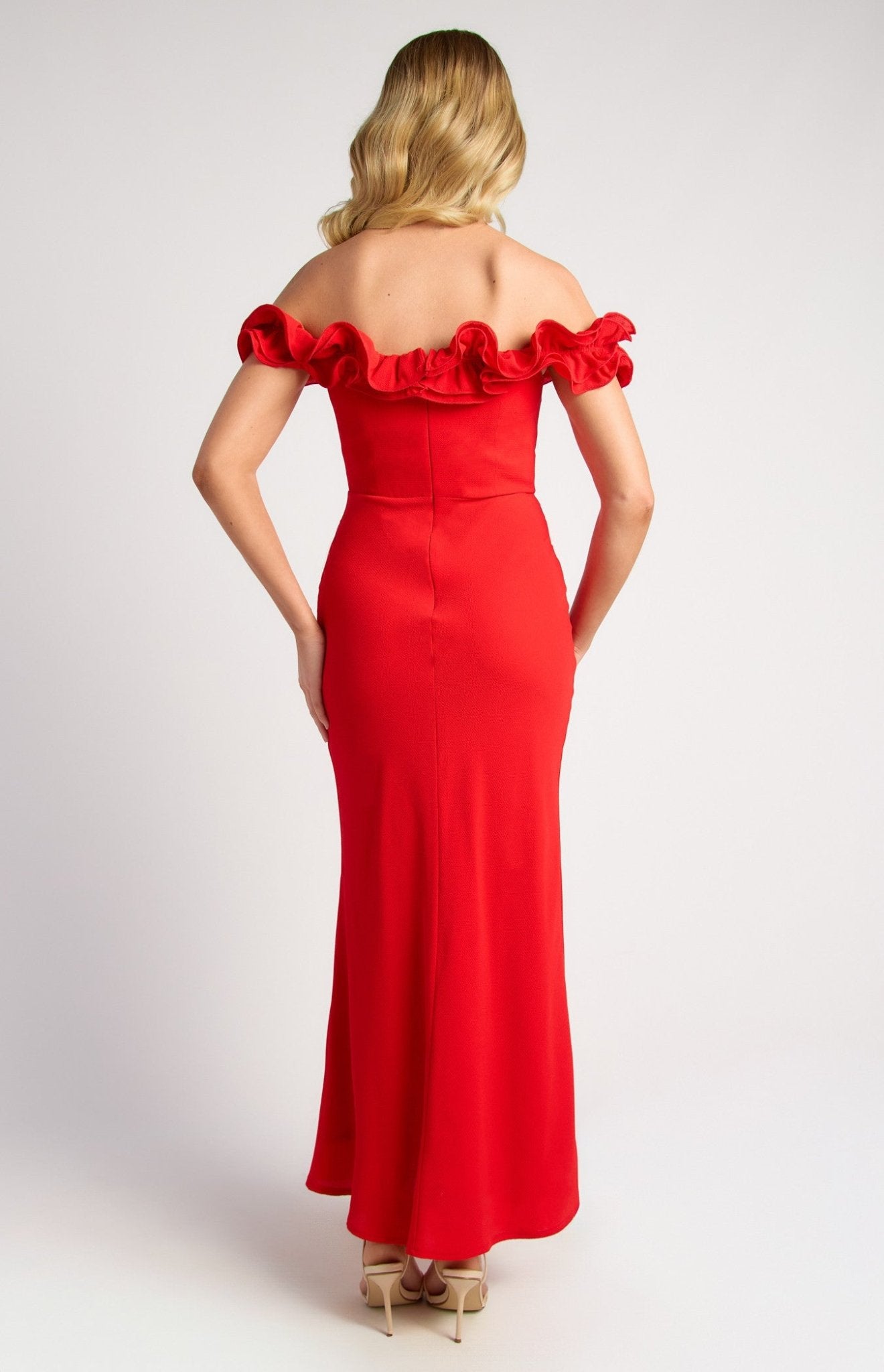 Off Shoulder Maxi Dress (Red) - Something For Me​​