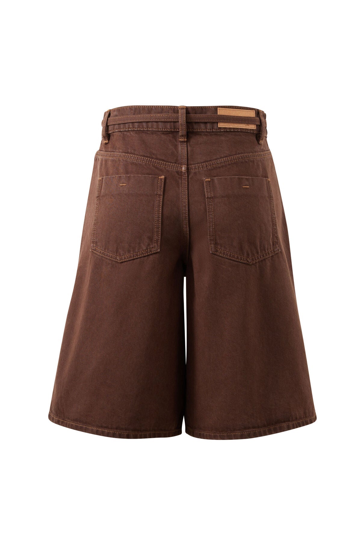 Olive Belted Denim Short (Chocolate) - Something For Me​​