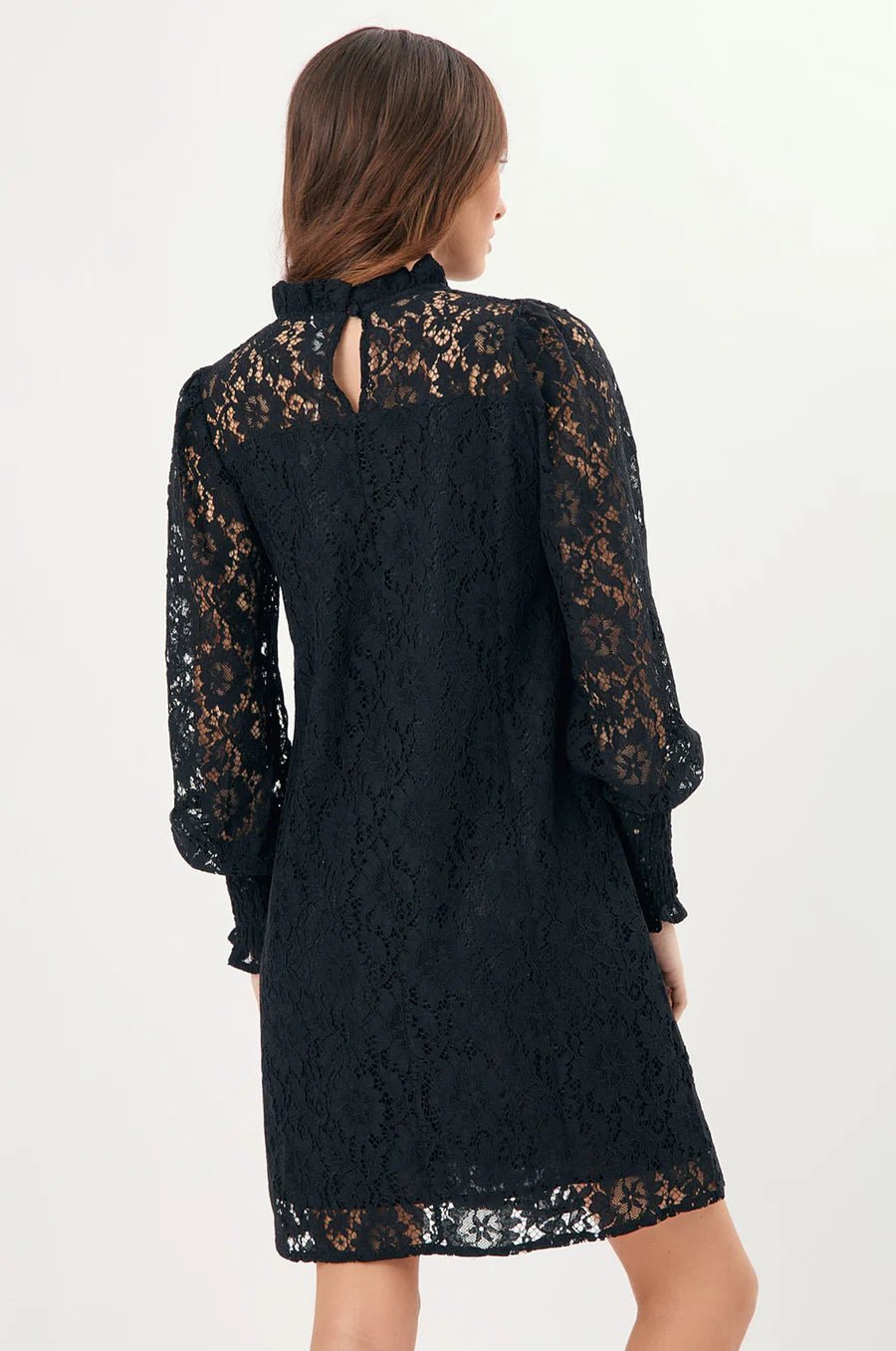 Olivia Long Sleeve Lace Dress (Black) - Something For Me​​