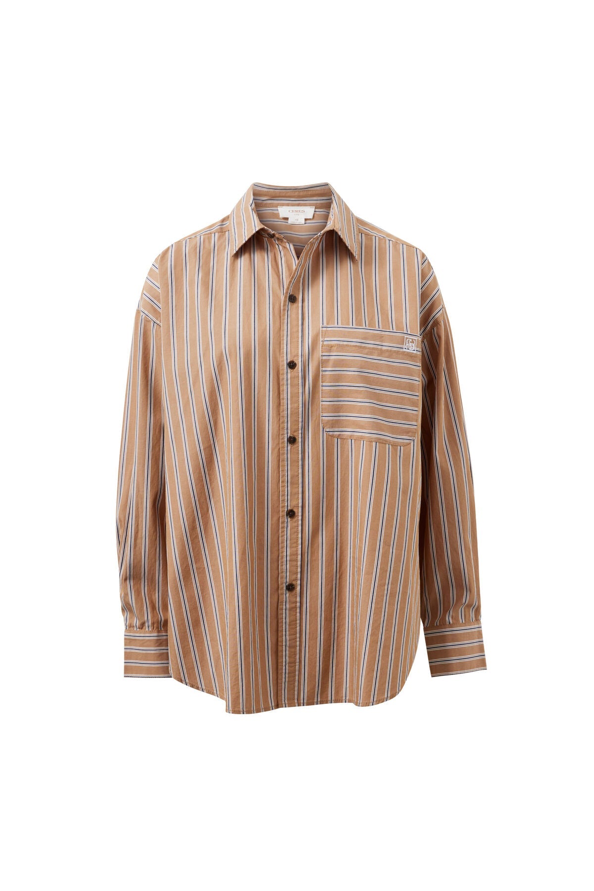 Peta Oversized Shirt (Biscuit Stripe) - Something For Me​​