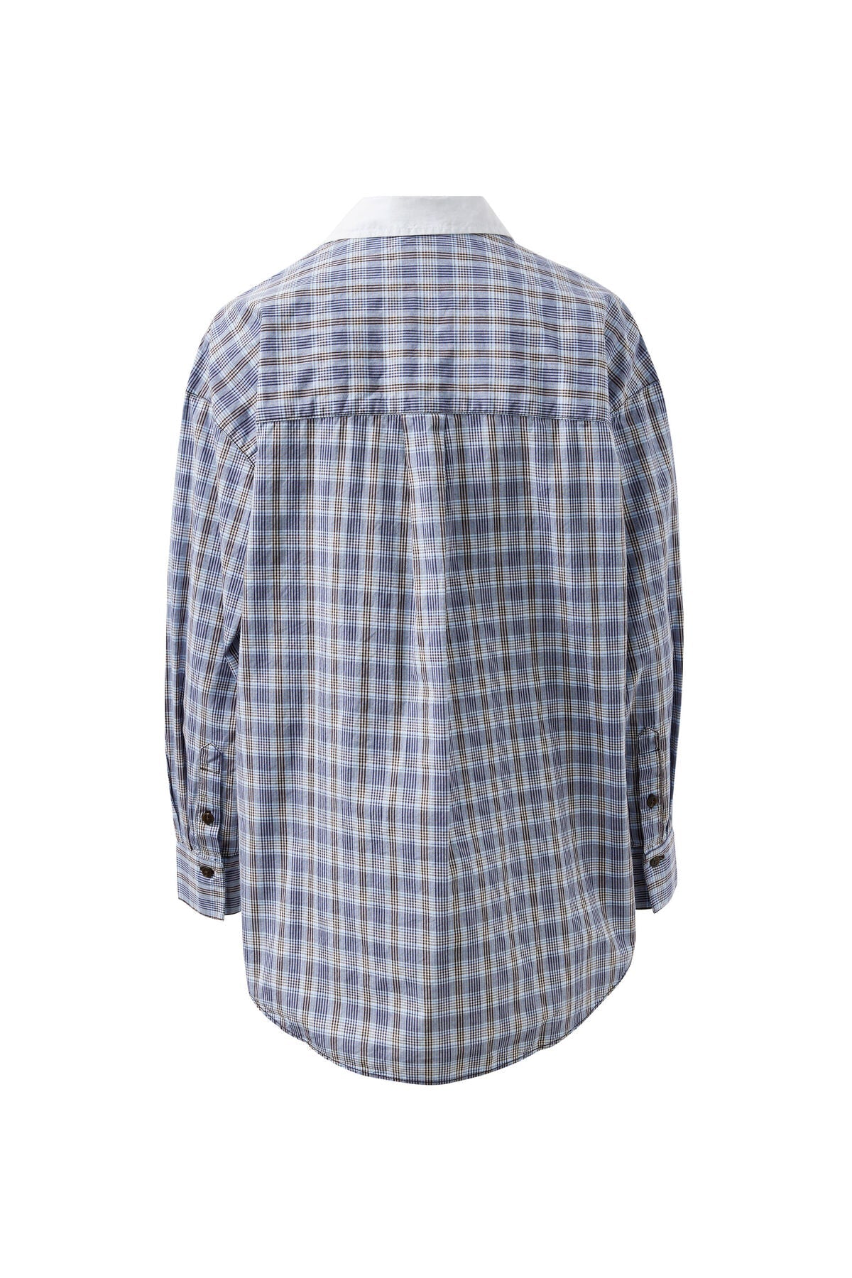 Peta Oversized Shirt (Blue Chocolate Check) - Something For Me​​