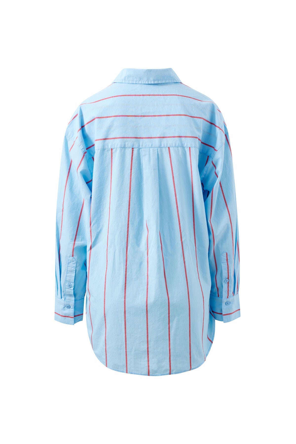 Peta Oversized Shirt (Fresh Blue Red Bold Stripe) - Something For Me​​