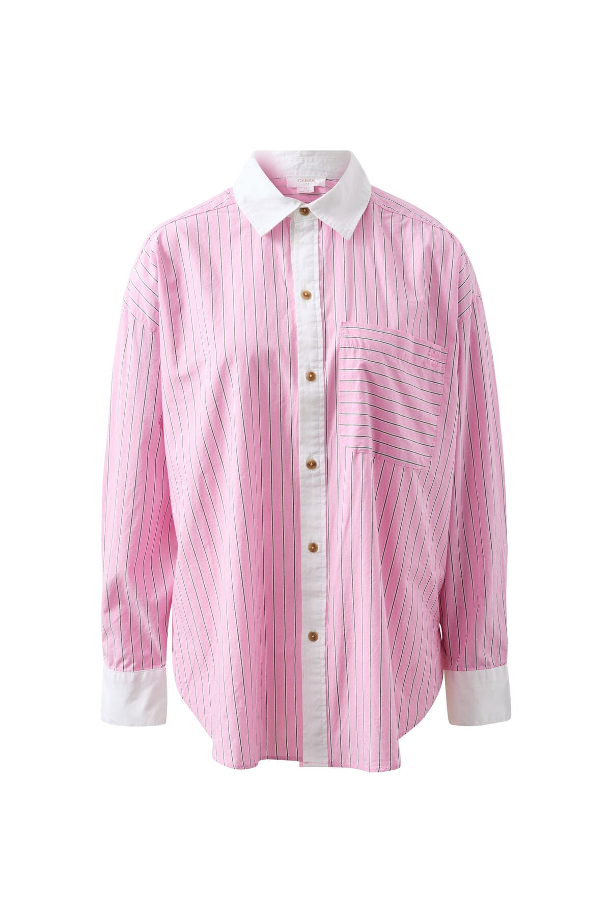 Peta Oversized Shirt (Hibiscus Pink Triple Stripe) - Something For Me​​