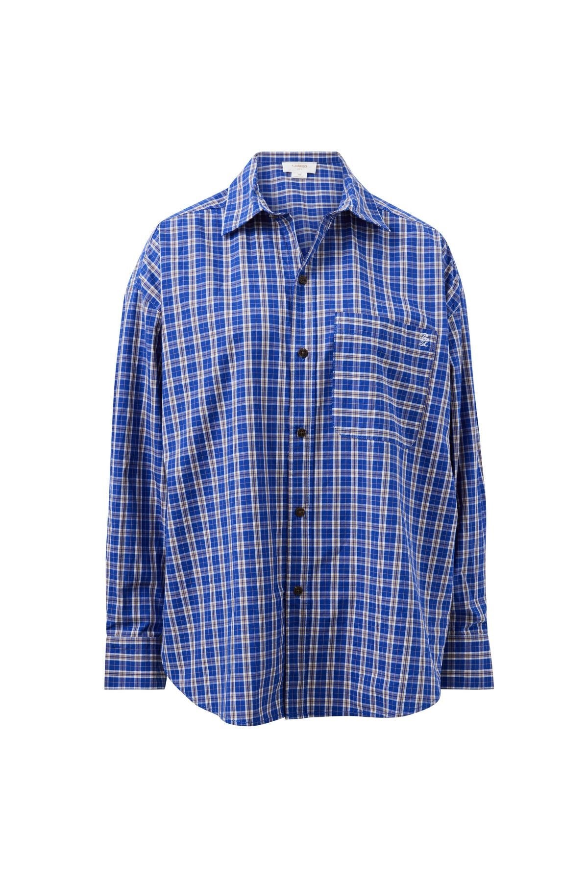 Peta Oversized Shirt (Polo Blue Check) - Something For Me​​