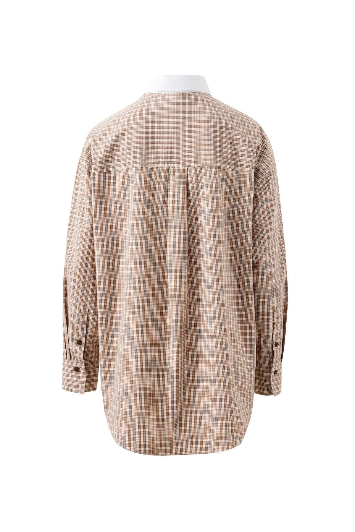 Peta Oversized Shirt (Toffee Check) - Something For Me​​