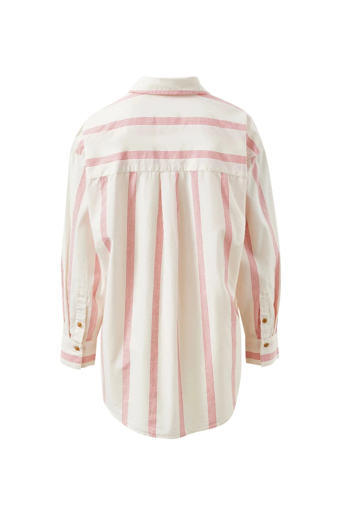 Peta Oversized Shirt (Variegated Red Stripe) - Something For Me​​